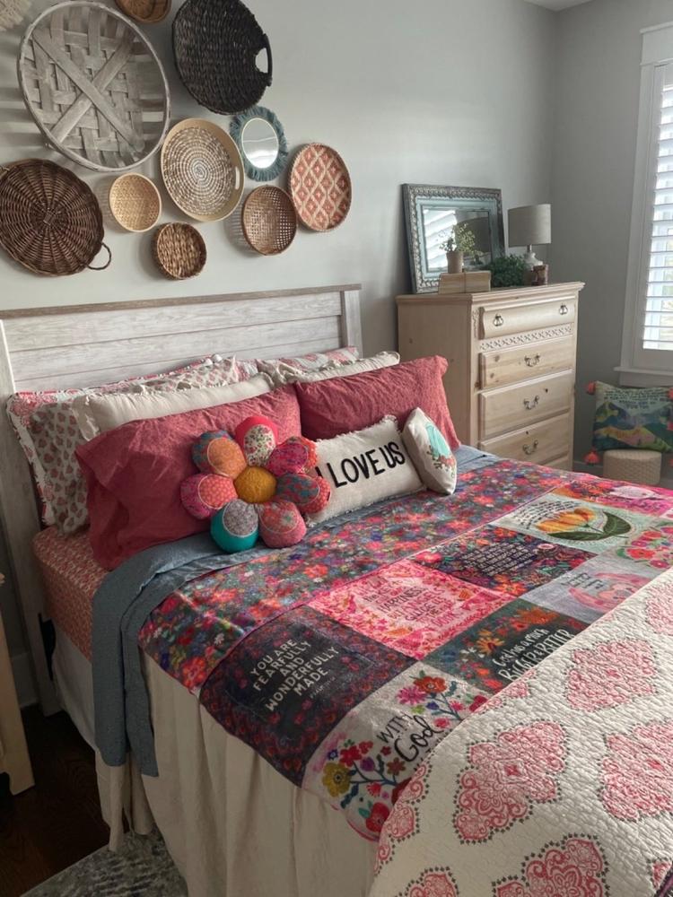 Whimsy Patchwork Pillow - Flower - Customer Photo From Julie Fitchett