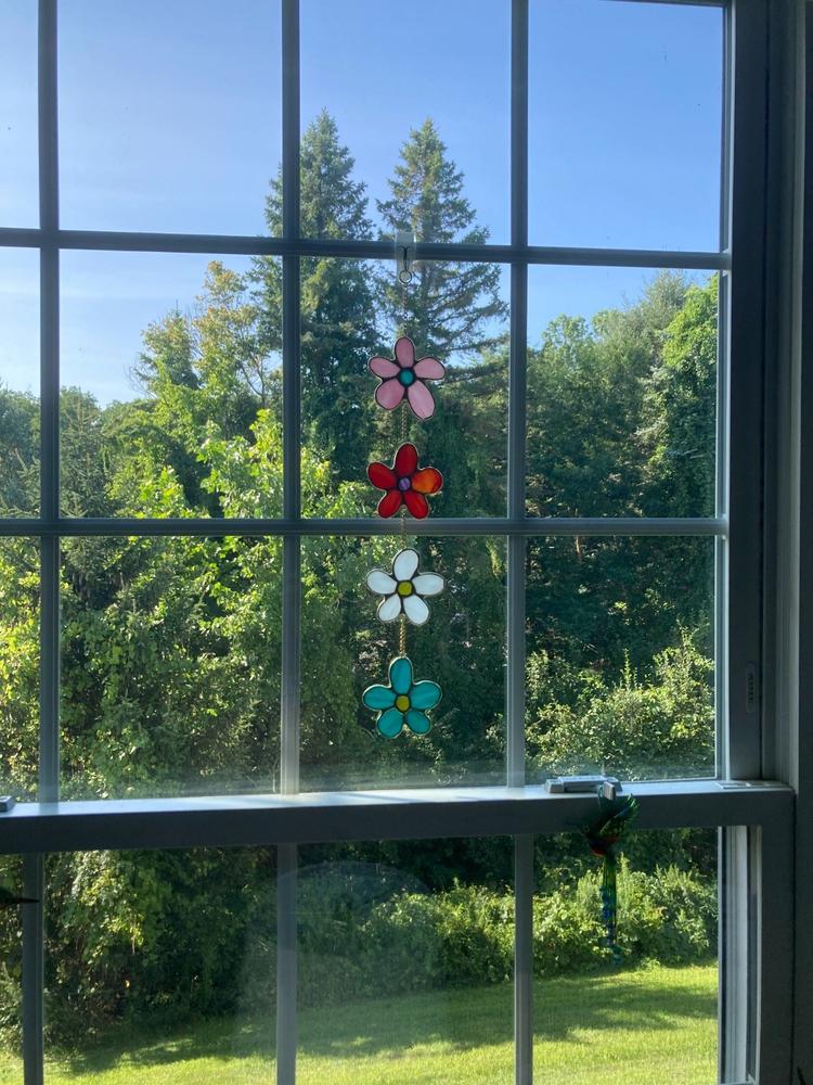 Stained Glass Mobile - Daisies - Customer Photo From Beth McCormick