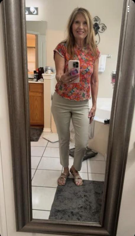 Lily Knit Tee Shirt - Pink Red Floral - Customer Photo From Debbie BRASHEAR