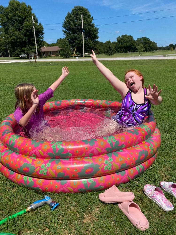 Inflatable Pool - Hot Pink Floral - Customer Photo From Misty Nouzovsky