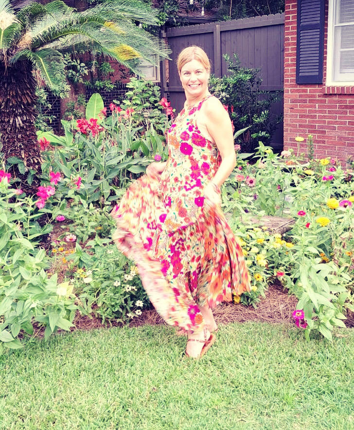 Halle Printed Halter Maxi Dress - Fuschia Floral - Customer Photo From Gail Lightfoot-Perry