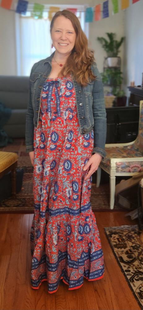 Isabella Maxi Dress - Red Blue Floral - Customer Photo From Kristen