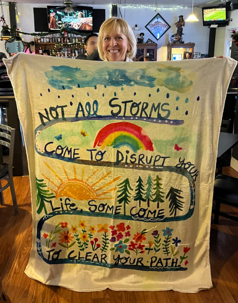Cozy Throw Blanket - Not All Storms - Customer Photo From Amy Spakosky
