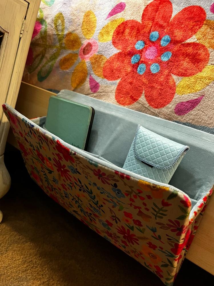 Bedside Caddy Organizer - Floral - Customer Photo From Missy Hetznecker