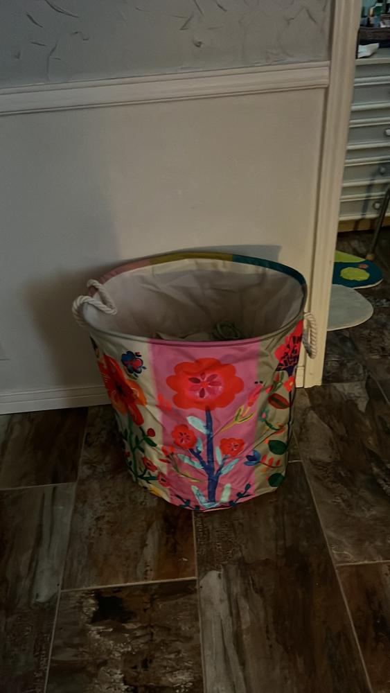 Boho Printed Laundry Hamper - Floral - Customer Photo From Dawn Horn