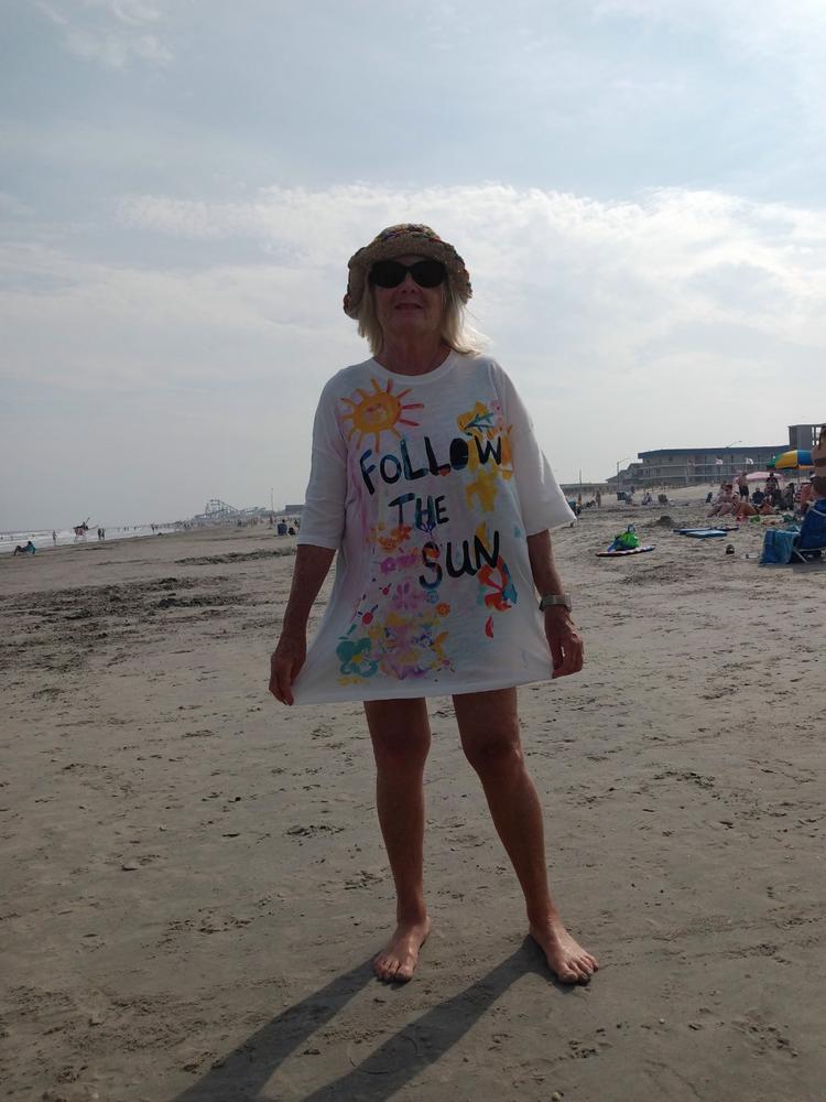 Life Is A Canvas Tee - Follow The Sun White - Customer Photo From Jeanne Cassidy