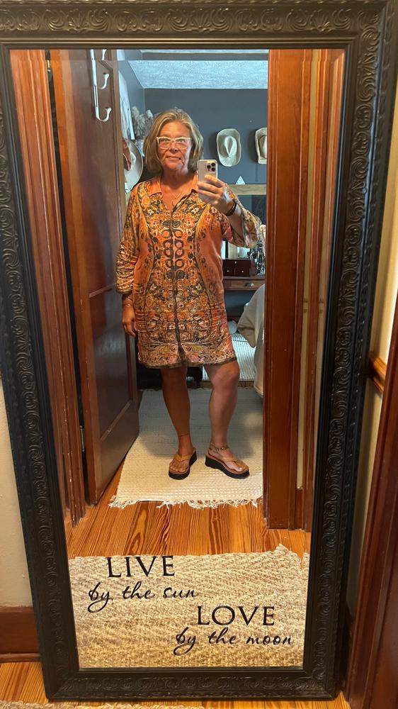 Fiona Tunic Dress - Orange Paisley - Customer Photo From Brenda