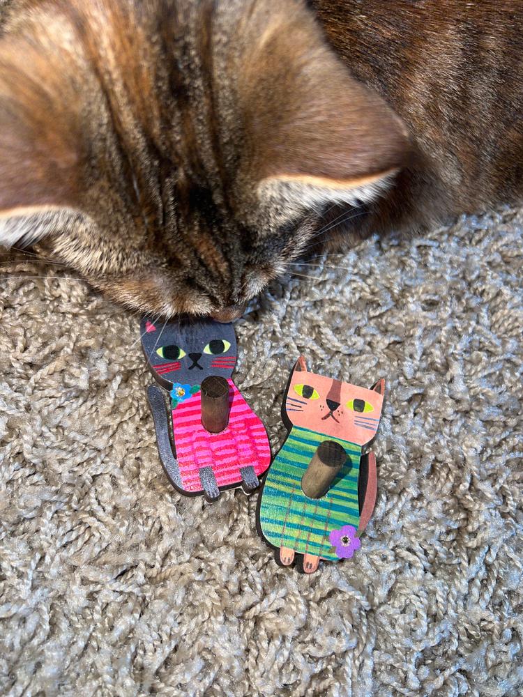 Wooden Wall Hooks, Set of 2 - Cat - Customer Photo From Whitney