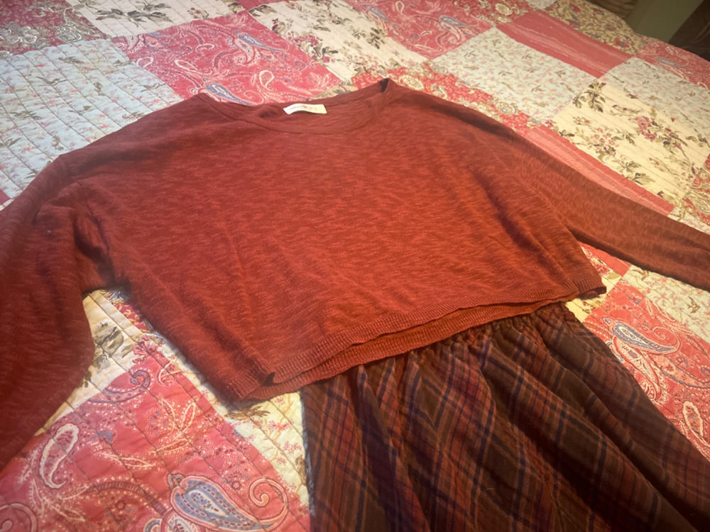 Ellie Cropped Pullover - Rust - Customer Photo From Lynn Hart