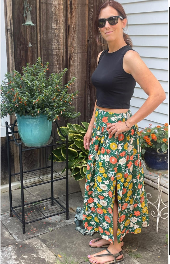 Addie Midi Skirt - Green Yellow Daffodil - Customer Photo From Nicole Kirk