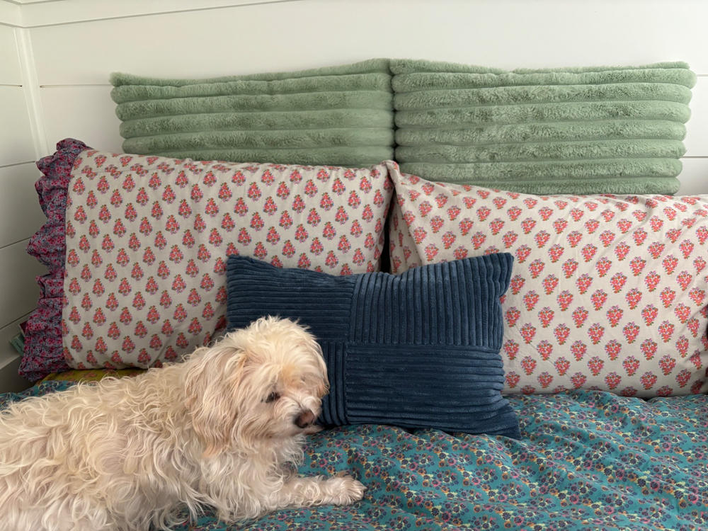 Mix & Match Soft Cotton Pillowcase, Single - Turquoise Halle - Customer Photo From Suzanne Cuddy