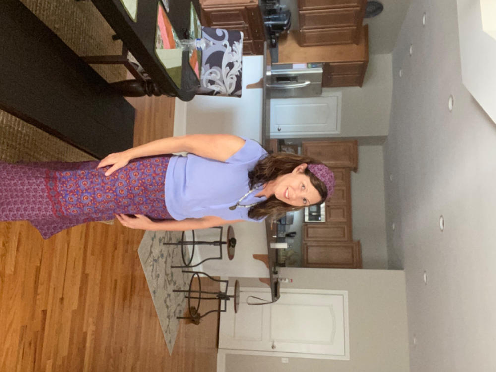 Amy Maxi Skirt - Red Blue Gold Border - Customer Photo From Stacey Linder