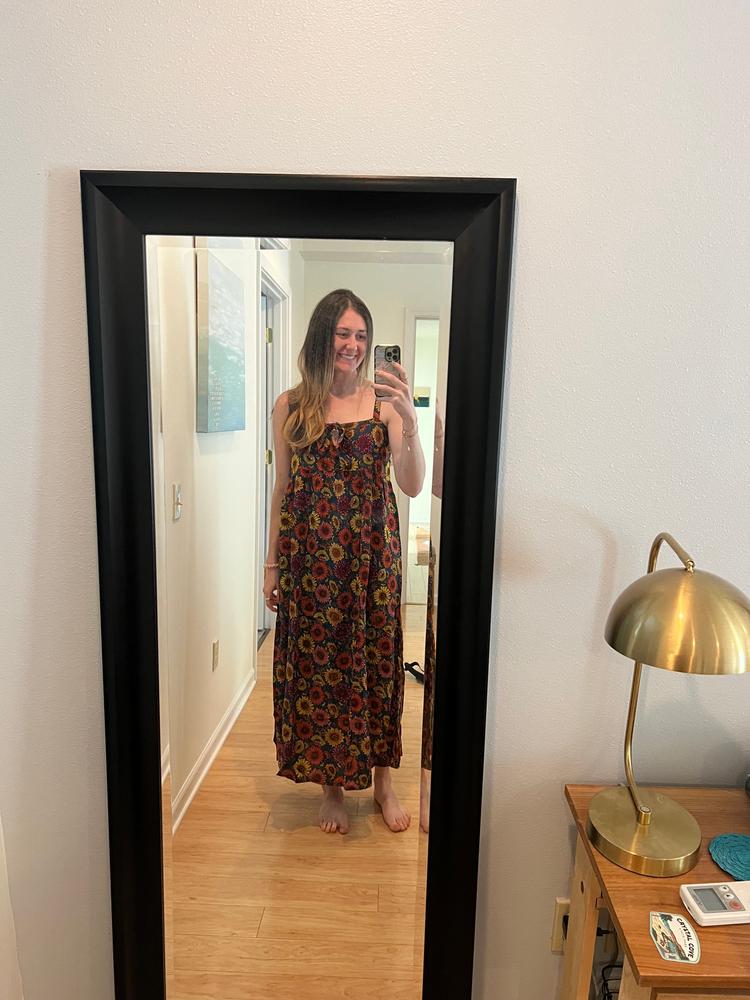 Patti Tie-Front Maxi Dress - Red Sunflower - Customer Photo From Zoe