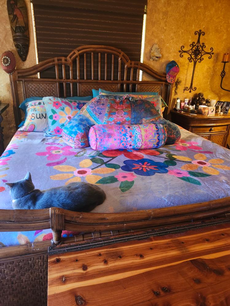 Cozy Bolster Pillow - Floral Border - Customer Photo From Mimi Lanier 