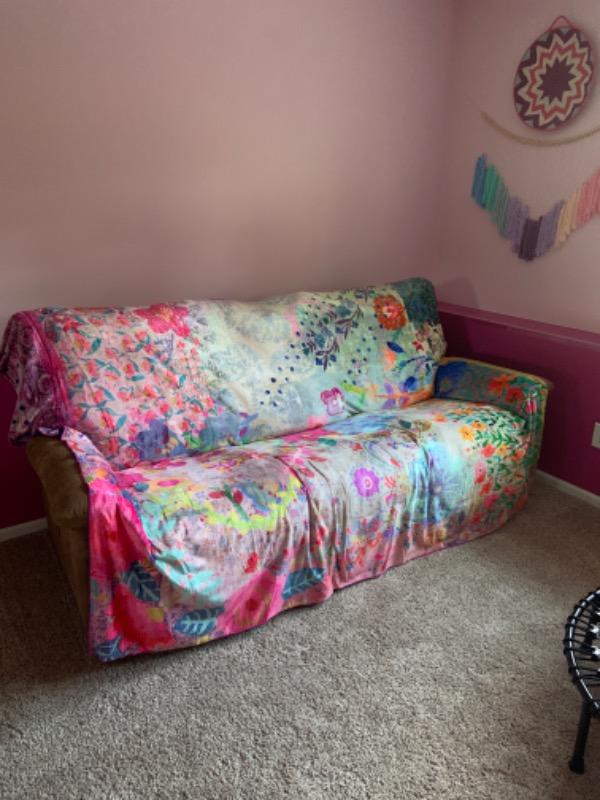 Double-Sided Cozy Coverlet - Watercolor Floral - Customer Photo From SAMANTHA JOHNSTEN