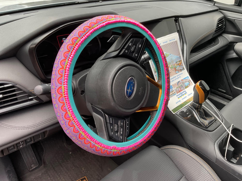 Steering Wheel Cover, 15" - Rainbow - Customer Photo From Marie Reilly