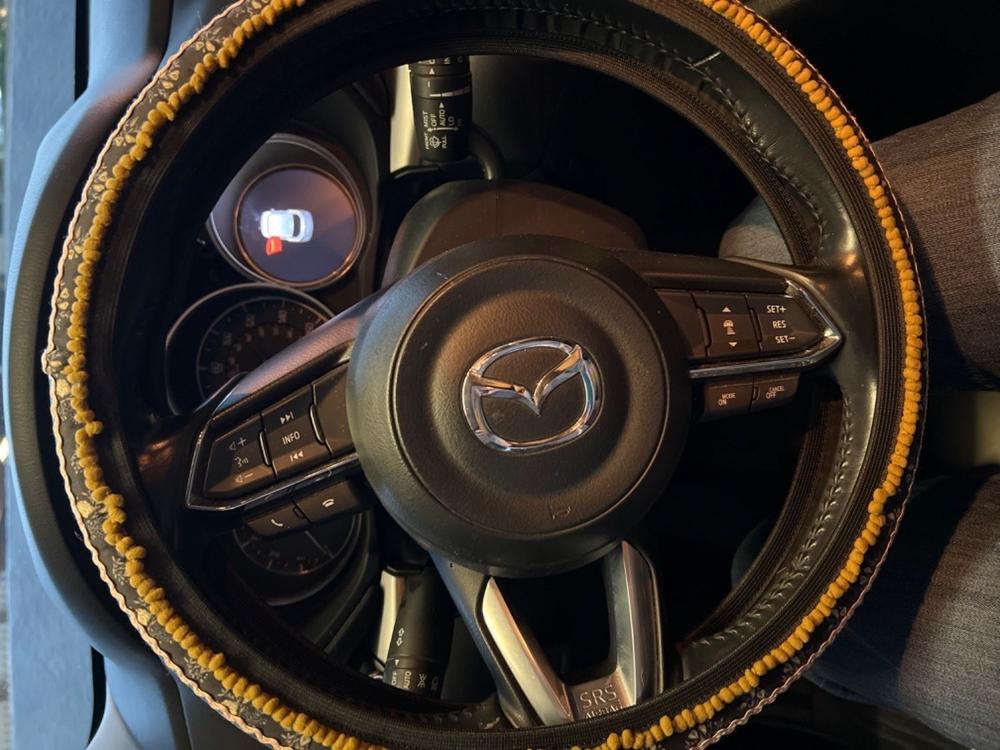 Steering Wheel Cover, 15" - Black Roses - Customer Photo From Amanda Yocum