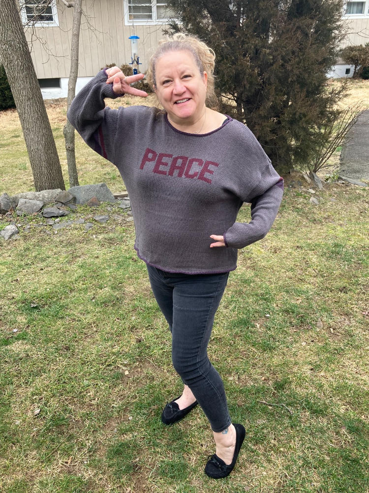 Carson Knit Sweater - Peace - Customer Photo From Vera Beal