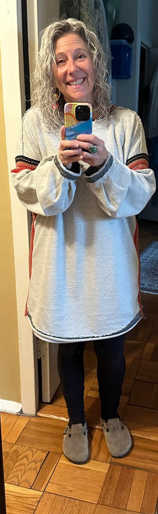 Reversible Trim Sweatshirt Dress - Heather Grey - Customer Photo From Katie Keier