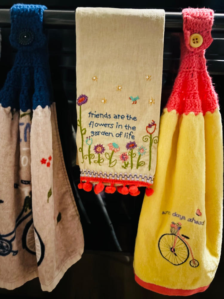 Linen Embroidered Hand Towel - Friends - Customer Photo From Stasha Turner