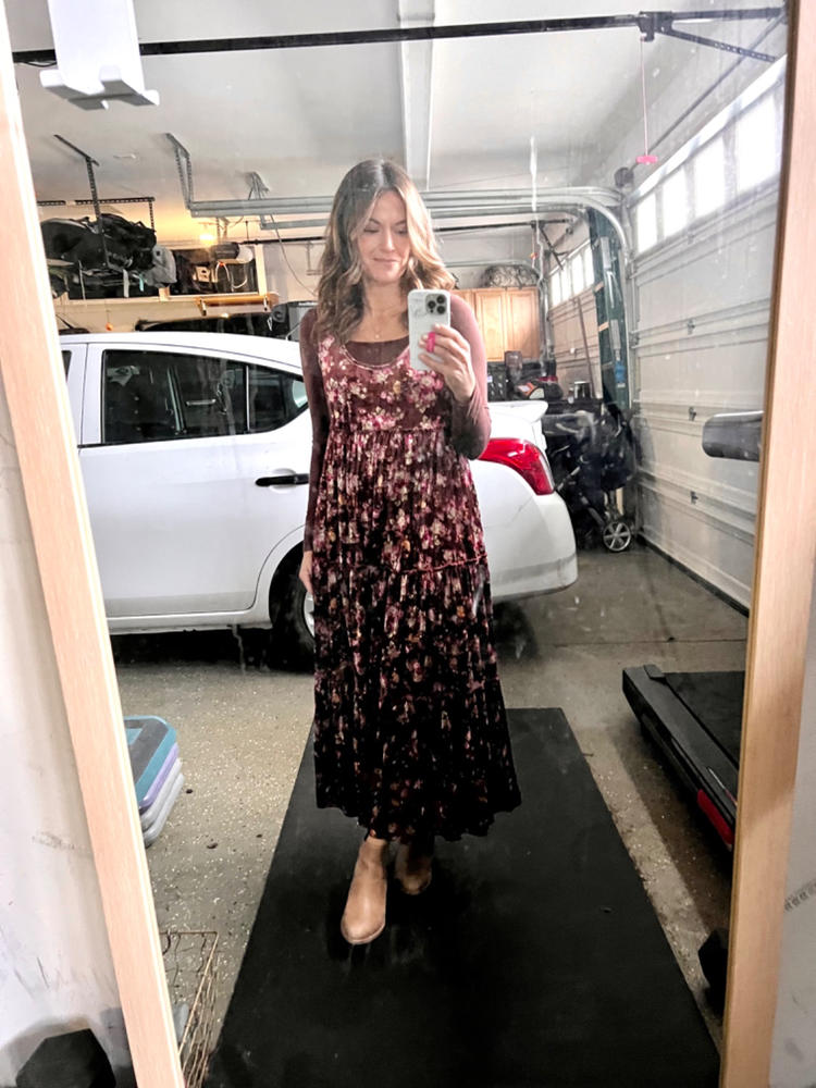 Karlie Velvet Maxi Dress - Rust Bouquets - Customer Photo From Penny Walker