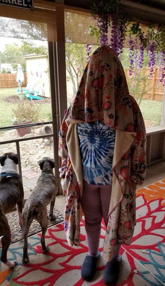 Long Blanket Kimono - Vintage Patchwork - Customer Photo From Becky