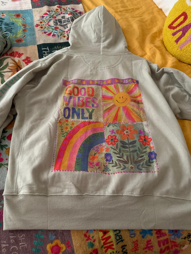 Natural Life Hoodie Sweatshirt - Charcoal Good Vibes Only - Customer Photo From Frances