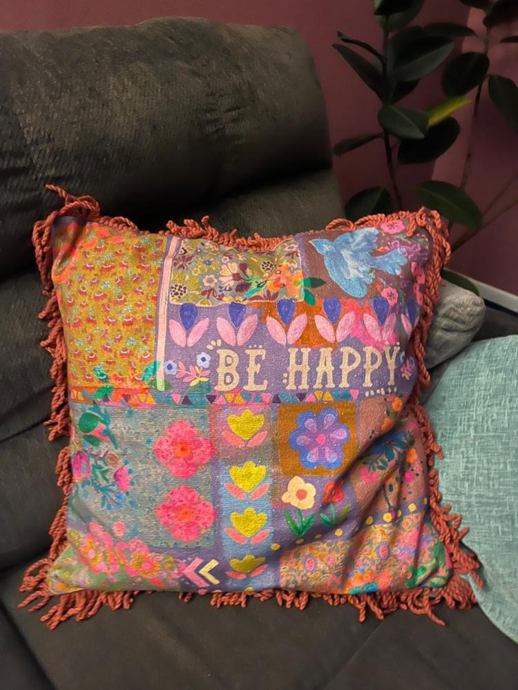 Bungalow Pillow - Be Happy - Customer Photo From Judy Dunn