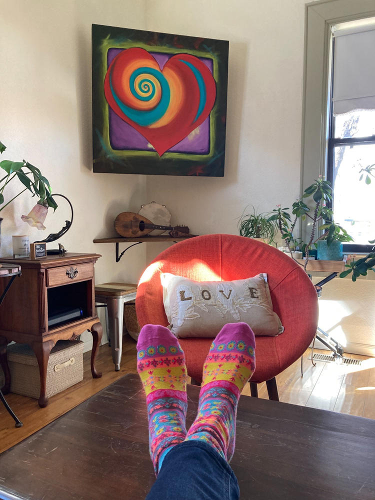 Boxed Boho Sock, Set of 3 - Cream Borders - Customer Photo From Heather Frederick