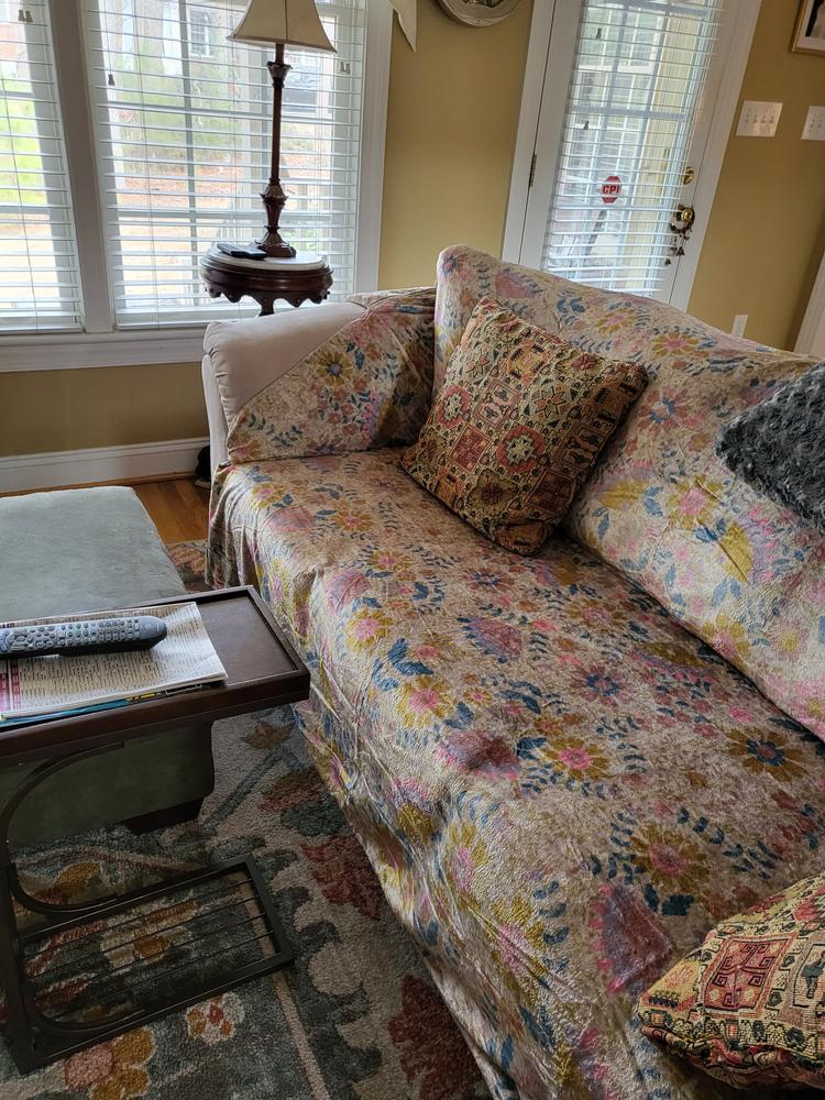 Perfect Cozy Couch Cover - Mandala Motif Coral Jade - Customer Photo From Lee A.