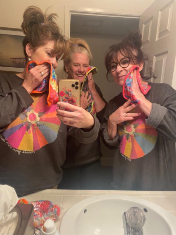 Makeup Removing Cloths & Scrunchie Set - Multi Borders - Customer Photo From Debbie Armstrong