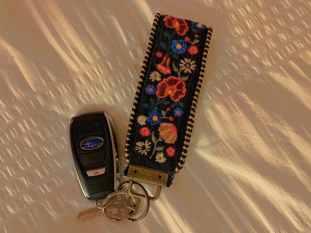 Embroidered Key Chain - Black - Customer Photo From Dorothy McGee