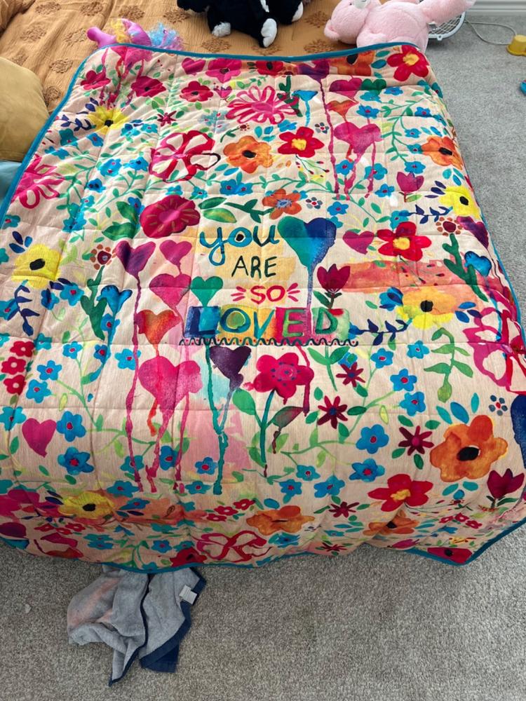 Cozy Weighted Blanket - Floral You Are So Loved - Customer Photo From Ariel Thurber