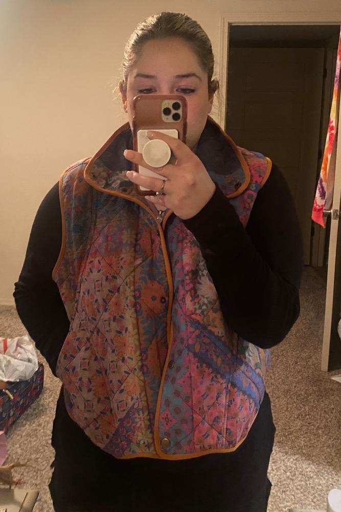 Quilted Puffer Vest - Patchwork - Customer Photo From Martina