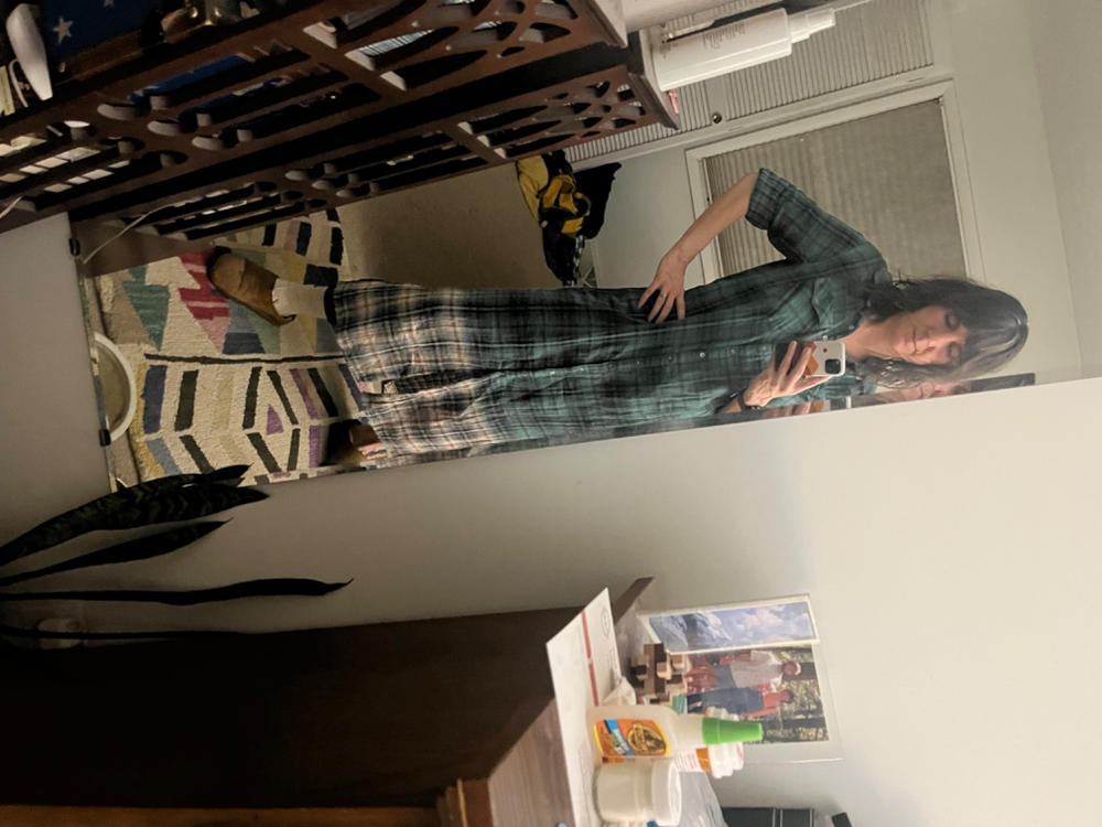 Brooke Maxi Dress - Teal Ombre Plaid - Customer Photo From Jadey Gilmore