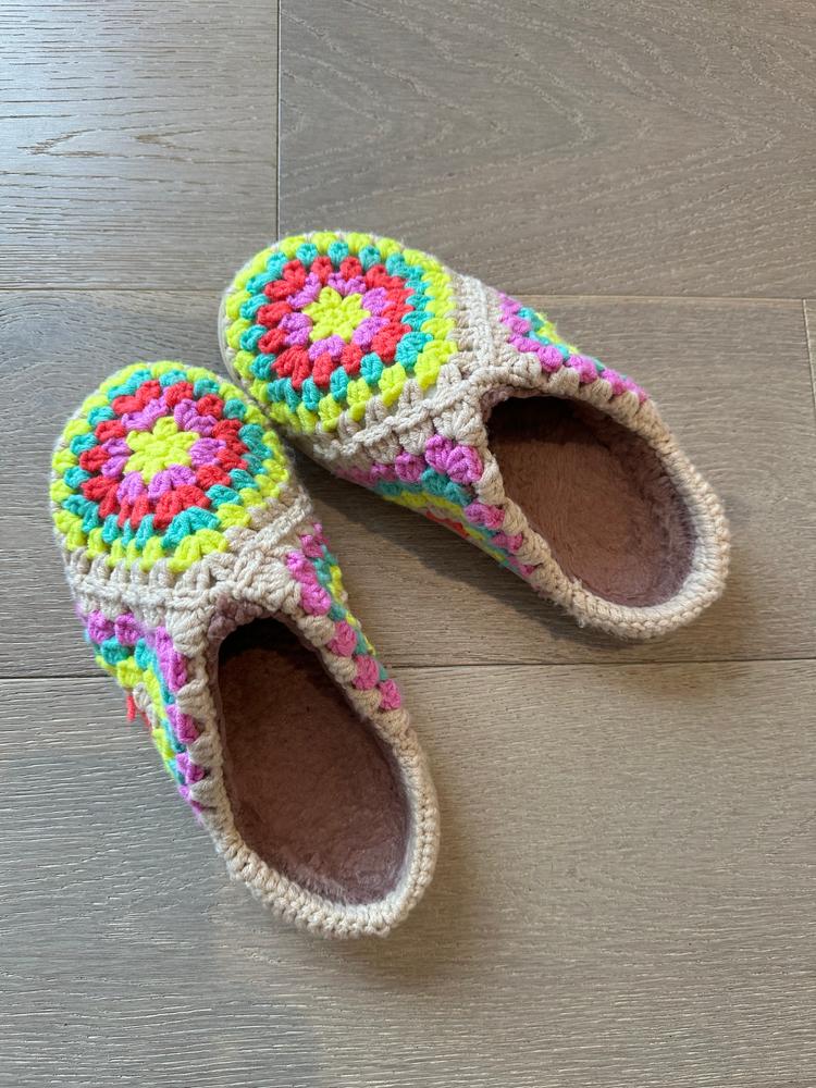 Crochet Slipper - Cream - Customer Photo From Jenny