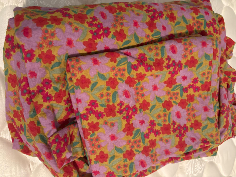 Mix & Match Soft Cotton Flat Sheet - Pink Anna - Customer Photo From Katherine Alker