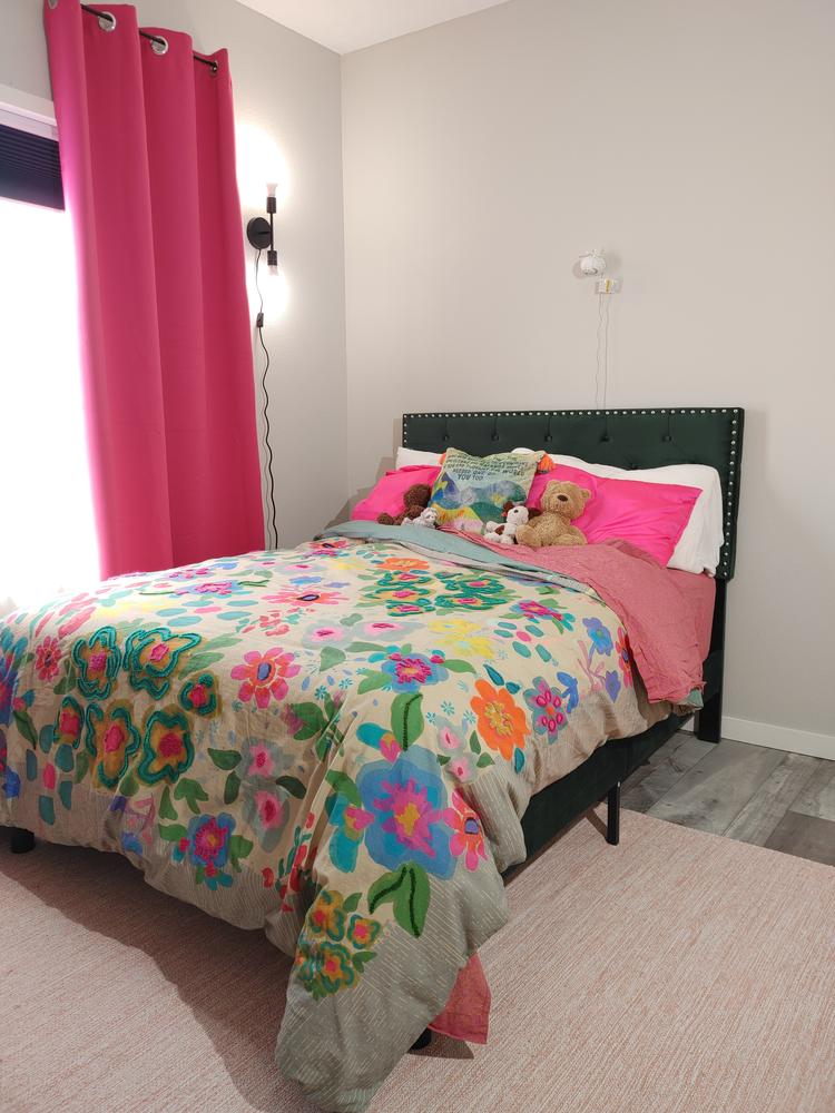Cotton Tufted Embroidered Duvet Cover - Floral Garden - Customer Photo From Tara