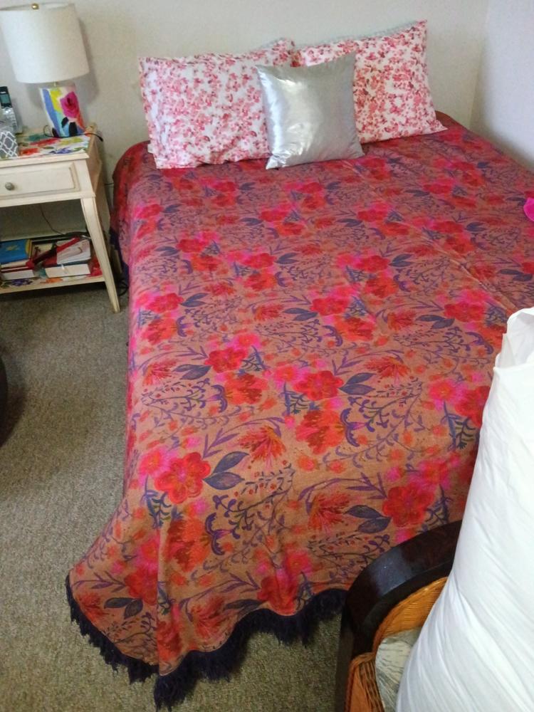 Cotton Matty Fringe Bedspread - Boho - Customer Photo From Renee Williams