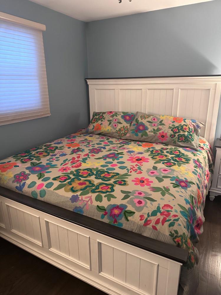 Cotton Tufted Embroidered Shams, Set of 2 - Floral Garden - Customer Photo From Itzel Moreno