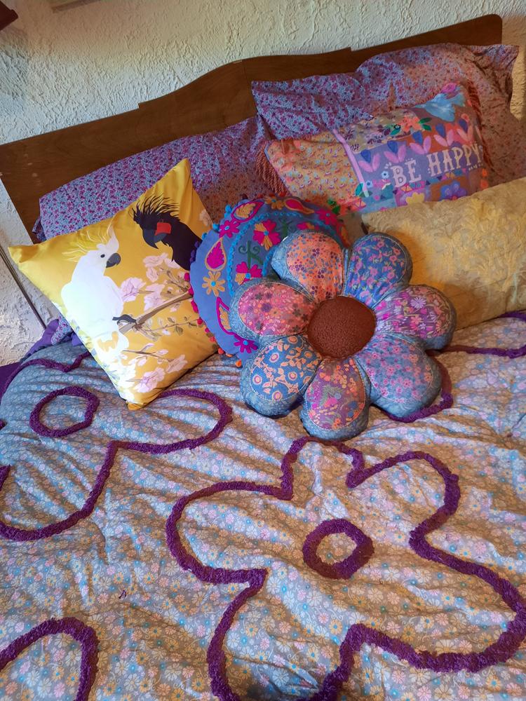 Boho Tufted Reversible Bed Cover - Daisy - Customer Photo From Debra