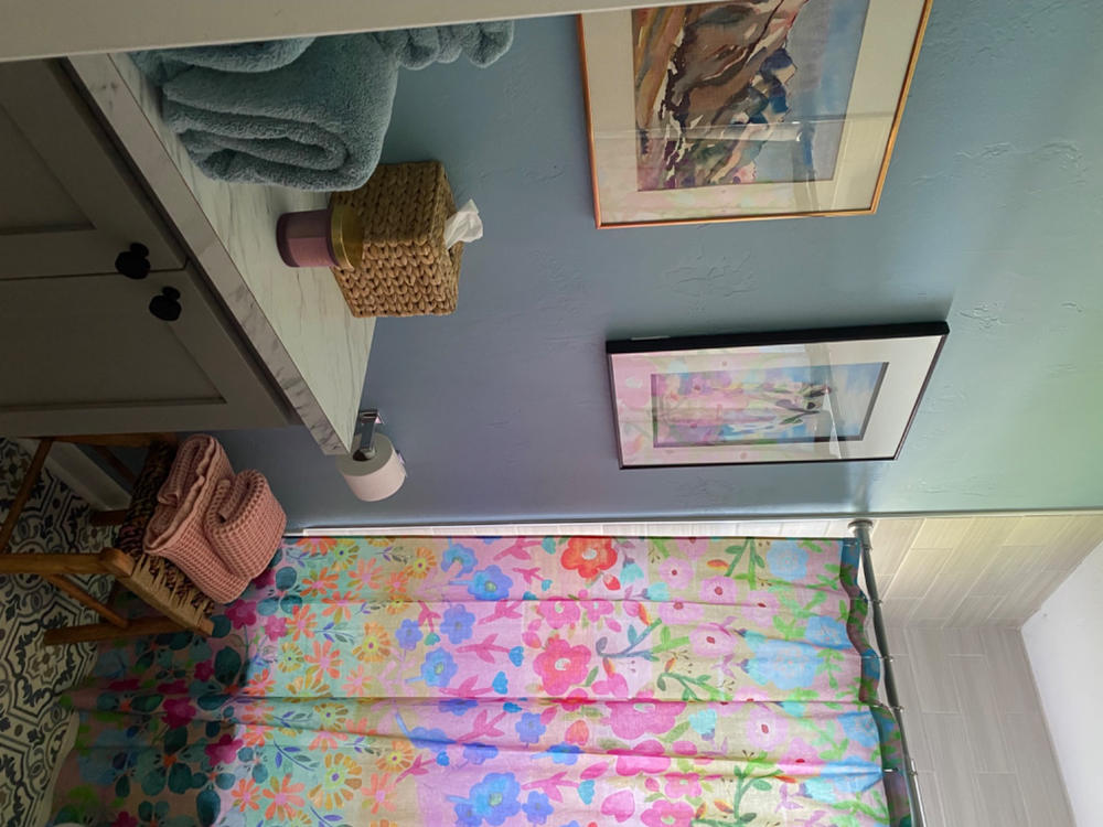 Boho Shower Curtain - Rainbow Floral - Customer Photo From Delinda Wunder
