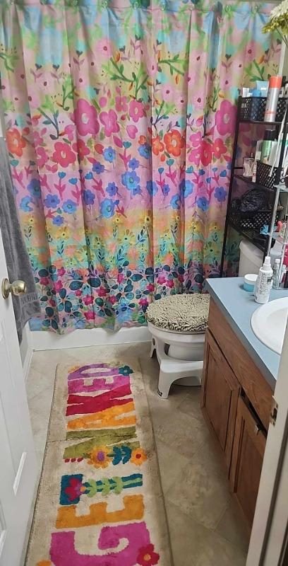 Boho Shower Curtain - Rainbow Floral - Customer Photo From Lisa Pitcher