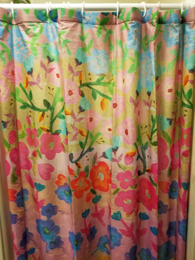 Boho Shower Curtain - Rainbow Floral - Customer Photo From Ellyn Levin