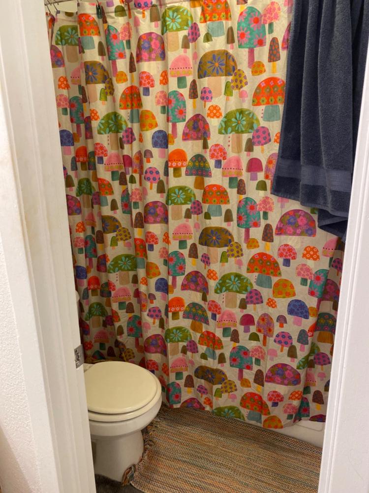 Boho Shower Curtain - Mushroom Garden - Customer Photo From Sara Juarez
