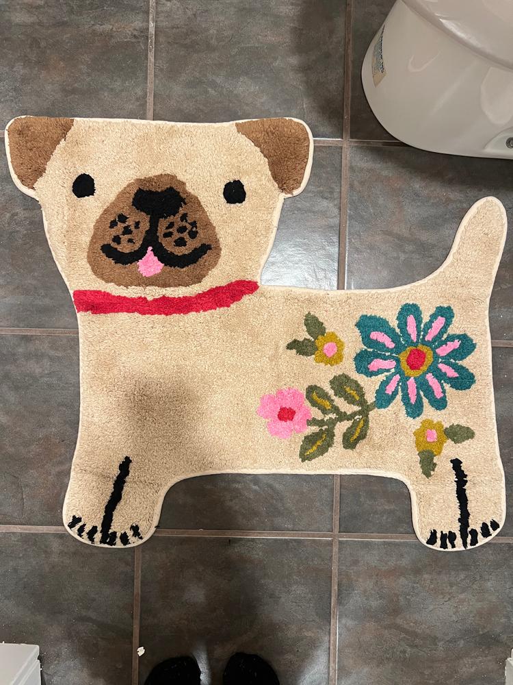 Tufted Cotton Bath Mat - Dog - Customer Photo From Tracey M