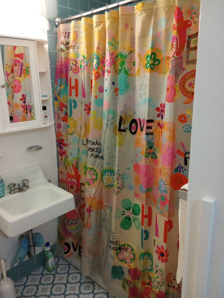 Boho Shower Curtain - Life Is A Canvas - Customer Photo From Elizabeth 