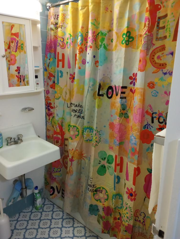 Boho Shower Curtain - Life Is A Canvas - Customer Photo From Elizabeth 