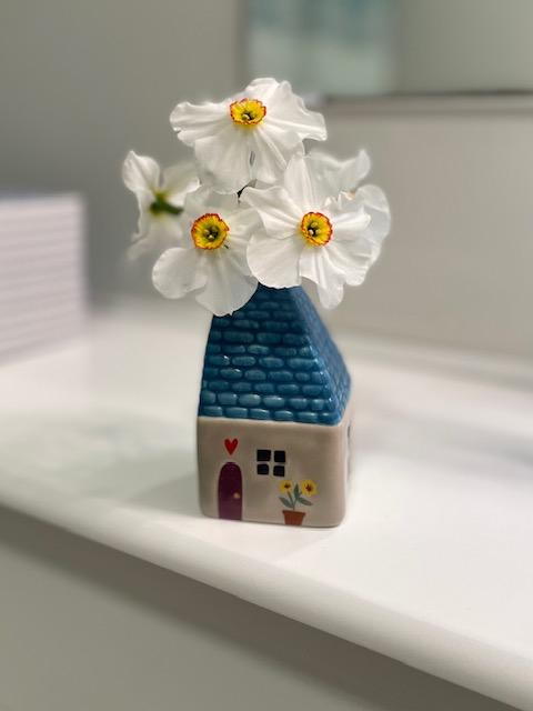 Cottage Bud Vase - Dark Turquoise - Customer Photo From Jessica Nuzzo
