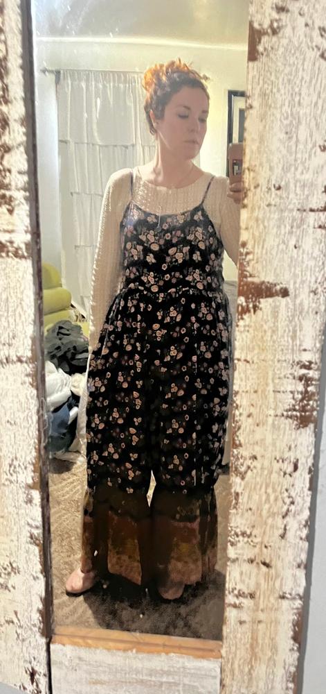Zoe Wide-Leg Jumpsuit - Slate Floral Blooms - Customer Photo From Valerie B